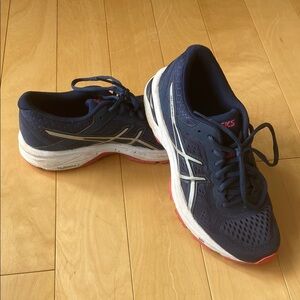 ASICS Navy and White Running Shoes